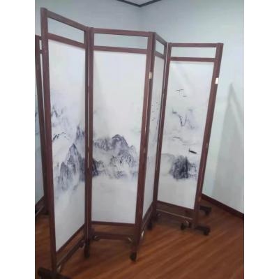 定制实木屏风四折